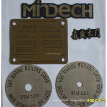 Nach Maß Revers-Stifte Metall-Pin-Abzeichen Runde Logo Metall-Etikett, Aluminium-Tag (KS-ML0653)